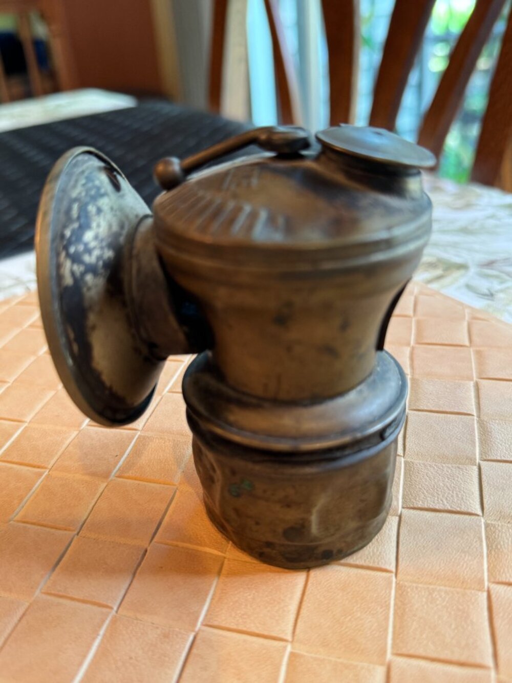 Vintage Auto Lite Carbide Lamp Coal Miners Head Brass Light Universal Lamp Co.